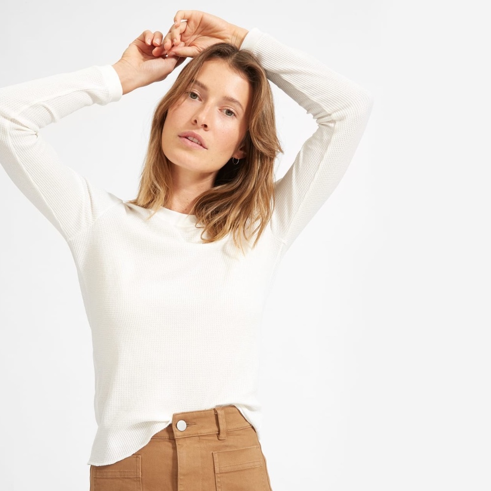 Everlane White Long Sleeve Tee